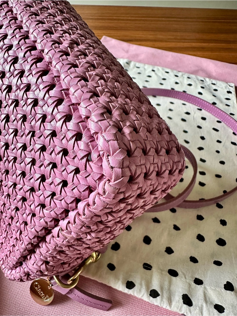 Clare V. Midi Sac in Wild Thistle (orchid) Rattan - Like New - Picture 8 of 13